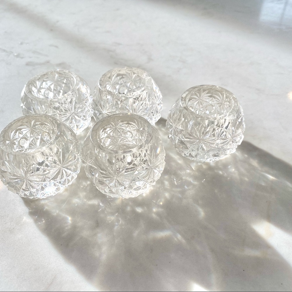{vintage} cut glass salts